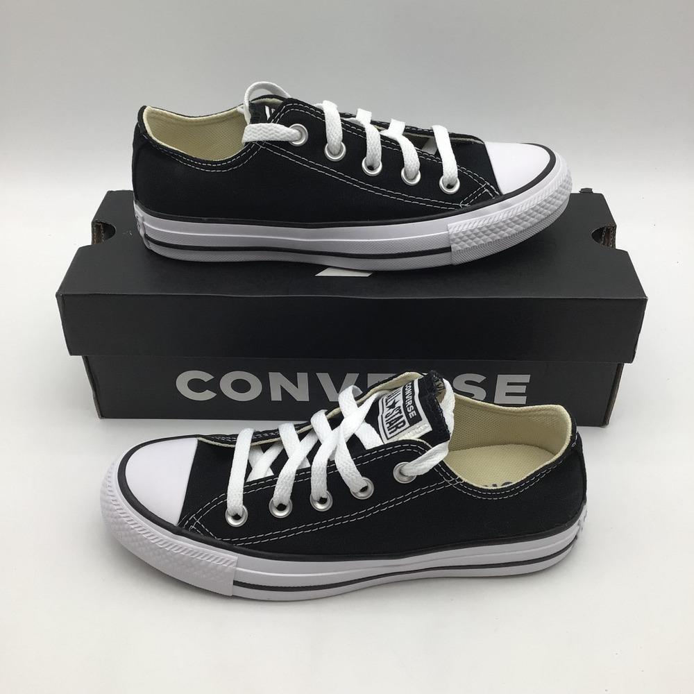 Converse All Star Ox Black White Low Top Sneakers M9166 Mens Size 3.5 NEW - Picture 1 of 7